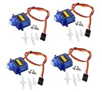 4-Pack SG90 Micro Servo Motors with Metal Gears compatible with RC Robots, Arduino & Raspberry Pi Projects