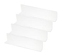 4 Pack Shelf Dividers for Closet Organization, 11.1x1.2x2.4 Acrylic Closets Separator Kitchen Cabinet Shelves Under Bed Blocker for Bedroom Kitchen Office, Clear