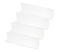 4 Pack Shelf Dividers for Closet Organization, 9.9x1.2x2.4 Acrylic Closets Separator Kitchen Cabinet Shelves Under Bed Blocker for Bedroom Kitchen Office, Clear