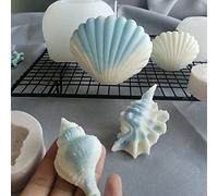4 Pack Shell Mold Shell Silicone Mold Conch Resin Mold Sea Shell Silicone Mold for Candles Soap Mold Candle Making Mold