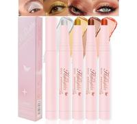 4-Pack Shimmer Eyeshadow Pencil Set - Smudge-Resistant Long-Wear Eye Makeup Sticks for Highlighting, Brightening & Multi-Dimensional Eye Looks - Easy Blendable & Travel-Friendly