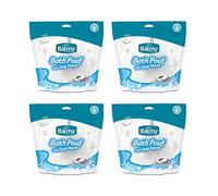 4 Pack Shower Puffs With Soap Pieces - White Soap - Premium Quality Loofah Exfoliating