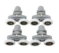 4 Pack Silent Twin Bottom Shower Door Rollers Replacement Smooth Wear Resistant Adjustable Bottom Rollers for Curved Quadrant Bathroom Glass Doors (20mm)