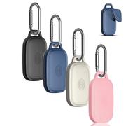 (4-Pack) Silicome Case for Tile Pro 2024, Waterproof Tile Pro Holder Full Body Protective Cover Compatible with Life360 Pro Tile Tracker with Keychain (Black/Off White/Blue/Pink)
