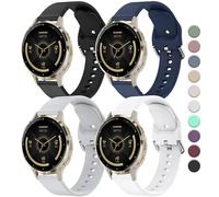 4 Pack Silicone Bands Compatible with Garmin Venu 3S/Venu 2S/Vivoactive 4S/Vivomove 3S/Forerunner 255S/Forerunner 265S Watch Bands, 18mm Soft Silicone Sport Replacement Strap for Women Men (Black+