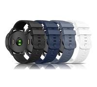 4-Pack Silicone Bands Compatible with Garmin Vivoactive 6/Vivoactive 5/3/3 Music Watch Bands, 20mm Soft Silicone Sport Replacement bands for Garmin Venu Sq 2/Forerunner 165/55/245/245/645 Music (Black