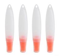 4 Pack Silicone Basting Brush Set with Squeeze Bottle, Heat-Resistant Oil Brushes for Barbecue Grilling and Cooking, Reusable Kitchen Tools in Assorted Colors(Orange)