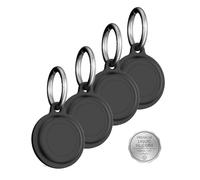 4 pack Silicone Case For Apple AirTag (2nd generation) Anti-Loss Tracker,daunke Full Protection Cover(suitable for Elderly,Pets,Backpack,Luggage,Kids,Keys) Scratch-Resistant,Black