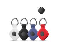 4 pack Silicone Case for ATUVOS Air Tag/Tile Mate 2024 Anti-Loss Tracker,daunke Full Protection Cover(suitable for Elderly,Pets,Backpack,Luggage,Kids,Keys) Scratch-Resistant（White,Black,Blue,Red）
