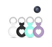 4 pack Silicone Case For Motorola Moto Tag Anti-Loss Tracker,daunke Full Protection Cover(suitable for Elderly,Pets,Backpack,Luggage,Kids,Keys) Scratch-Resistant(White,Black,Green,Purple)