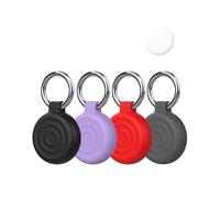 4 pack Silicone Case For Oscanna Tag Anti-Loss Tracker,daunke Full Protection Cover(suitable for Elderly,Pets,Backpack,Luggage,Kids,Keys) Scratch-Resistant（Black,Red,Purple,Grey）