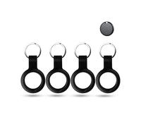 4 pack Silicone Case for pedete/aowoka/LBPRT/iXTRA/Hauibela Air Tag Tracker,daunke Full Protective Cover for Cat & Pet Collars(suitable for Elderly,Backpack,Luggage,Kids,Keys) Scratch-Resistant,Black