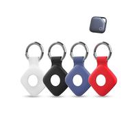 4 pack Silicone Case For UGREEN FineTrack Anti-Loss Tracker,daunke Full Protection Cover(suitable for Elderly,Pets,Backpack,Luggage,Kids,Keys) Scratch-Resistant（White,Black,Blue,Red）