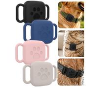 4 Pack Silicone Case for UGREEN FineTrack Mini 2 Anti-Lost GPS Pet Tracker,daunke Waterproof &Scratch-Resistant Cover,Fit for Dog/Cat Collars Portable Locator Accessory,(Black,Blue,Pink,Starlight)