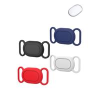 4 Pack Silicone Case for Xiaomi Tag Anti-Lost GPS Pet Tracker,daunke Waterproof &Scratch-Resistant & Washable Cover,Fit for Dog/Cat Collars Portable Locator Accessory,(Black,Blue,Red,White)