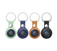 4-Pack Silicone Cases for Moto Tag/Tag 2, Waterproof Anti-Loss GPS Tracker Holder with Keyring, Soft Full-Body Protective Cover for Motorola Moto Tag (Black/Green/Blue/Orange)