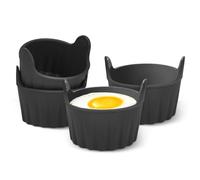 4 Pack Silicone Egg Poacher Moulds for Air Fryer & Microwave, Food Grade Reusable Baking Cups, Multi-Use Ramekins for Poached Eggs, Muffins & Custard, Dishwasher Safe Air Fryer Accessories