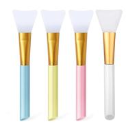 4 Pack Silicone Face Mask Makeup Brushes, Facial Mask Brush Skin Care Beauty Tool Silicone Cosmetic Brush Mud Mask Brush DIY Makeup Tool (Multicolor)