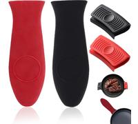 4 Pack Silicone Hot Handle Holder, Heat Resistant Pot Handle Cover, Non-Slip Assist Pan Handles Sleeve for Cast Iron Skillets, Home Kitchen Cooking Accessories