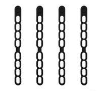 4 Pack Silicone Latch Strap Ties With Button Lock And Adjustable Length For Securing For Slow Cooker Lids, Bundling Lunch Boxes, And General Organization(Black)