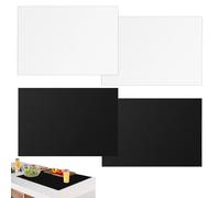 4 Pack Silicone Mats for Worktops Multipurpose Silicone Mat for Kitchen Worktop Protector 60 × 40 cm Non-Slip Heat-Proof Waterproof Countertop Mat Non-Stick Countertop Mats (White, Black)