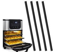 4 Pack Silicone Oven Rack Guard,Oven Guards for Inside The Oven,Oven Shelf Protectors Silicone,Oven Shelf Edge Guards,Heat Resistant Silicone Oven Guards Against Burns and Scars(Black)