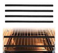 4 Pack Silicone-Resistant-Protectors Shields-Oven Guards for Inside The Oven - Oven Shelf Guard Oven Rack Guards Heat Resistant, Protect Against Burns Silicone (Black)
