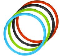 4 Pack Silicone Sealing Rings for Instant Pot, FineGood 4 Colors 5/6qt Size Sweet and Savory Edition Accessory for Pressure Cooker - Red, Black,Blue,Green