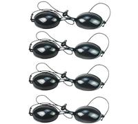4 Pack Silicone Sunbed Goggles, UV & Red Light Eye Protection, Adjustable Tanning Safety Eyewear for Laser Hair Removal, LED Light Therapy, Cosmetic Treatments, Beauty Clinics & Home Use (Black)