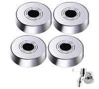 4 Pack Silver Radiator Pipe Covers Chrome, Radiator Pipe Collars, 3 Sizes Adjustable, for Water Supply Lines, Shower Accessories, and Faucet Decoration