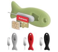 4 Pack SIM Card Removal Tool with Built-in SIM Card Storage - SIM Card Holder Contains Eject Pins Needle Opener Ejector Compatible with iPhone, Samsung, and More Cell Phones (4 Pack, Multi-Color)