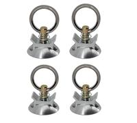 4 Pack Single Stud Fitting L Track Accessories, 360° Reusable Stainless Steel L Track Tie Down O Ring with a Aluminum Circular Base, Easy Cargo Control for Trucks, Trailer, UTV, ATV, Motorcycle