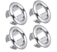 4 Pack Sink Overflow Ring, Bathroom Basin Sink Round Hole Trim Chrome Overflow Cover Rings Universal Fit Drain Cover Hole Insert Cap Bath Parts for Diameter Replacement Ceramic Pots for Home