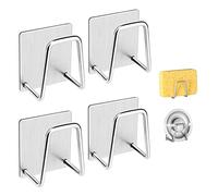 4 Pack Sink Sponge Holder for Kitchen Sink Caddy Premium SUS304 Stainless Steel Rustproof Waterproof Quick Drying Small Strong Adhesive Sponge Holder (4)