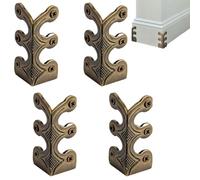 4 Pack Skirting Board Corner Protectors | Metal Skiffers Edge Guards | Decorative Solid Brass Baseboard Corner Covers for Home & Commercial Use | Bronze (Bronze-coloured)