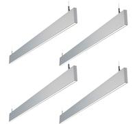 4 PACK Slim Commercial Suspension Light - 1500mm x 20mm - 40W Cool White LED
