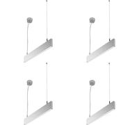 4 PACK Slim Commercial Suspension Light - 610mm x 20mm - 25W Cool White LED