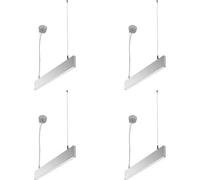 4 Pack Slim Commercial Suspension Light - 610mm X 20mm - 25W Cool White Led