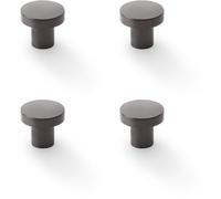 4 Pack - Slim Round Door Knob - Dark Bronze 30mm Modern Cupboard Cabinet Pull Handle