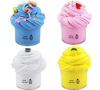 4-Pack Slime Mud Cloud Marshmallow Slime Vent Clay DIY Slime Supplies Fruit Slime Soft Non-Stick Kids DIY Toys Educational Stress Relief Toy