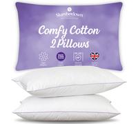 Slumberdown Cotton Bed Pillows 4 Pack - Hotel Quality, Supportive & Breathable Pillow for Back & Side Sleepers | Made in the UK, Hypoallergenic & Washable (48 x 74cm)