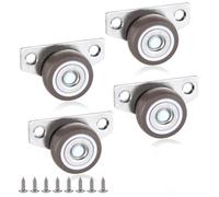 4 Pack Small Caster Wheels, 1.25 Inch Profile Casters Set of 4, Side Mount Casters Mini Low Profile Casters Non Swivel Rigid Casters Wheels for Furniture, Drawers, Trays, Rolling Cabinet, Trundle Bed