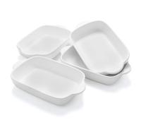 4 Pack Small Ceramic Lasagna Baking Dish with Handles, 23 cm