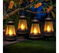4 Pack Small Solar Power Lantern, Mini Hanging Solar Lights Outdoor Garden | Replacement for Outdoor Statue, Waterproof, for Yard Porch Decor, Gardening Gifts for Women and Mum, Garden Ornaments
