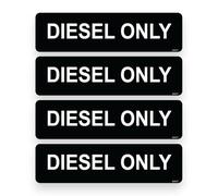 4 Pack - Small Subtle 10cm Diesel ONLY Self Adhesive Stickers - Water Proof - Car, Van, Vehicle, Sign, Notice, Decal, Warning, SG077