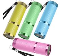 4 Pack Small Torches Led Super Bright, Mini Torch Battery Powered, with 9 LEDs, Camping Hand Torch for Kids Adult, Flashlight for Power Cuts, Emergency, Hiking（Battery Not Included）[Energy Class A+++]