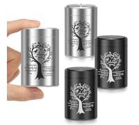 4 Pack Small Urns for Human Ashes Keepsake Tree of Life Mini Cremation Urns for Ashes, Aluminum Alloy Sharing Memorial Urn for Pet Dog Cat Ash, Tiny Funeral Jar with Secure Screw Lid