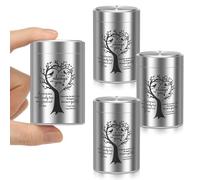 4 Pack Small Urns for Human Ashes Keepsake Tree of Life Mini Cremation Urns for Ashes, Aluminum Alloy Sharing Memorial Urn for Pet Dog Cat Ash, Tiny Funeral Jar with Secure Screw Lid(Silver 1,4Pcs)