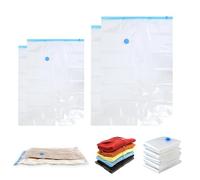 4-Pack Small Vacuum Storage Bags, Space Saver Vacuum Storage Bags Vacuum Pack for Seasonal Clothes, Pillows, Blankets, Includes 2 Small (40x60cm) and 2 Medium (50x70cm) Sizes