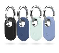 4 Pack Smarttag2 Holder Compatible with Samsung Galaxy SmartTag2, Soft Silicone Case All-Round Protection Against Scratch and Drop, with Keychain Suitable for Keys, Bags, Luggage, and Valuables